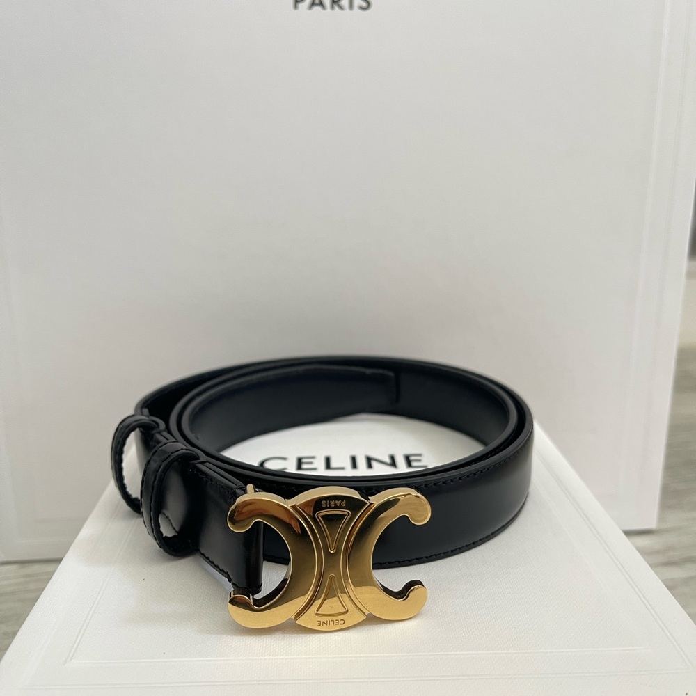 Celine MEDIUM 25MM TRIOMPHE BELT IN TAURILLON LEATHER - Picture 11 of 14